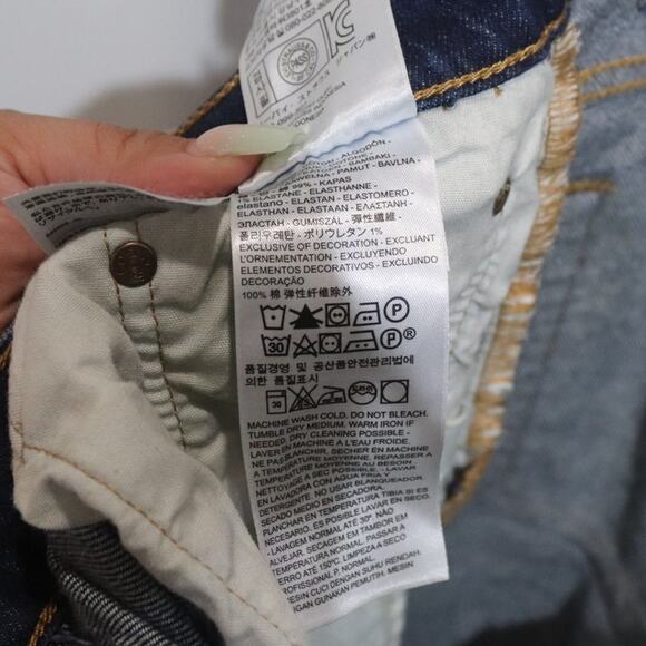 Levi's 501 Blue Raw Hem Skinny Jeans Sz 31 - Picture 5 of 12